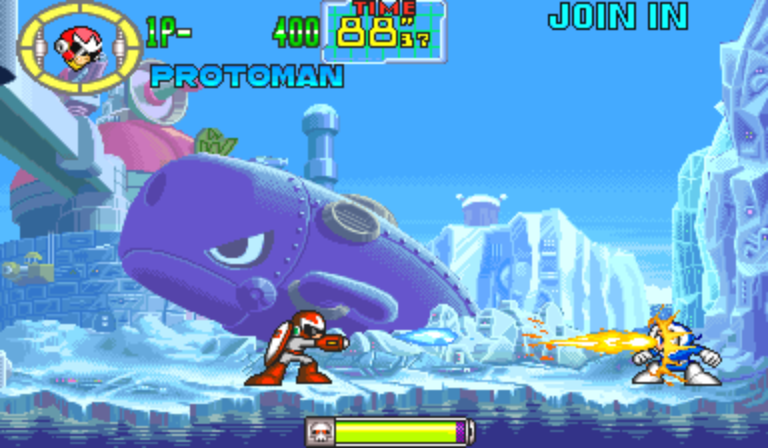 Mega Man - The Power Battle (CPS2, USA 951006, SAMPLE Version) Screenshot 1